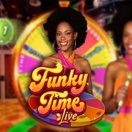 Funky Time slot logo by Evolution at SlotStake Casino